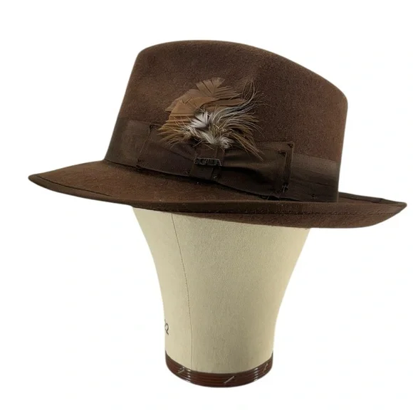 Vintage Scala Vintage Brown Wool Fedora Hat s-l400.jpg main image 3